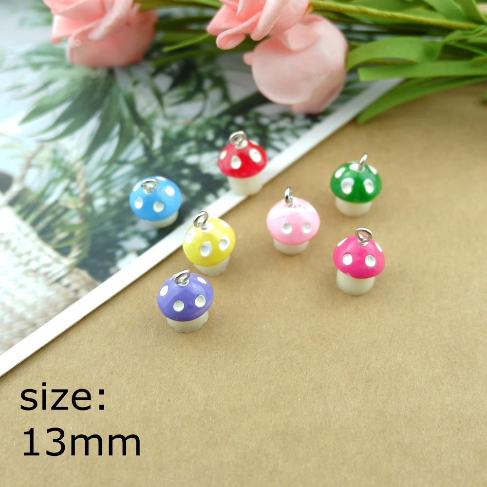 Colorful Mushroom Earring Charms Bracelets Jewelry Making DIY Pendants Wholesale Bulk