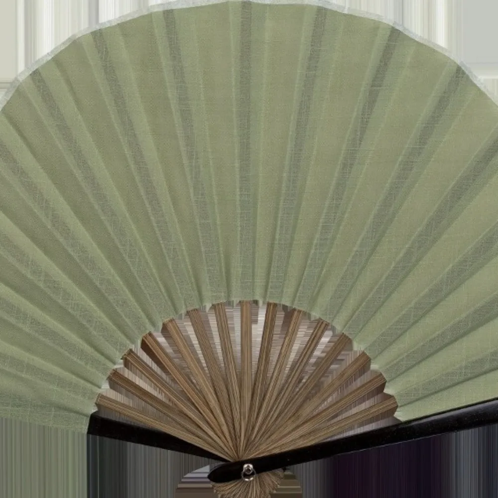 Creative Retro Mini Shell Fan Cotton Linen Cloth Solid Color Folding Hand Fan Gentle Chinese Style Handheld Fan Fan Gift