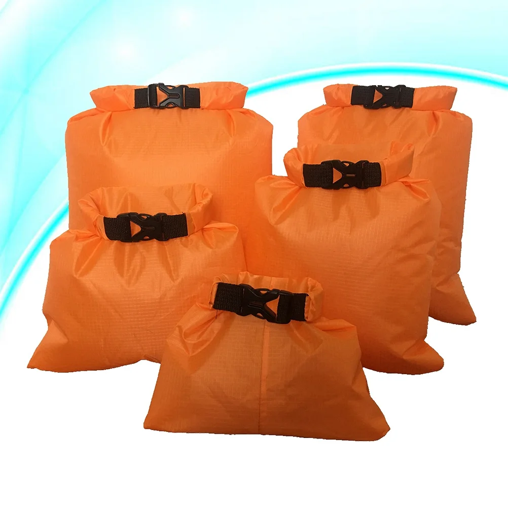 5Pcs Drifting Waterproof Bag Set S M L Xl Xxl Sizes Waterproof Dry Bags with Roll-Top Closure for Kayaking Camping Boating
