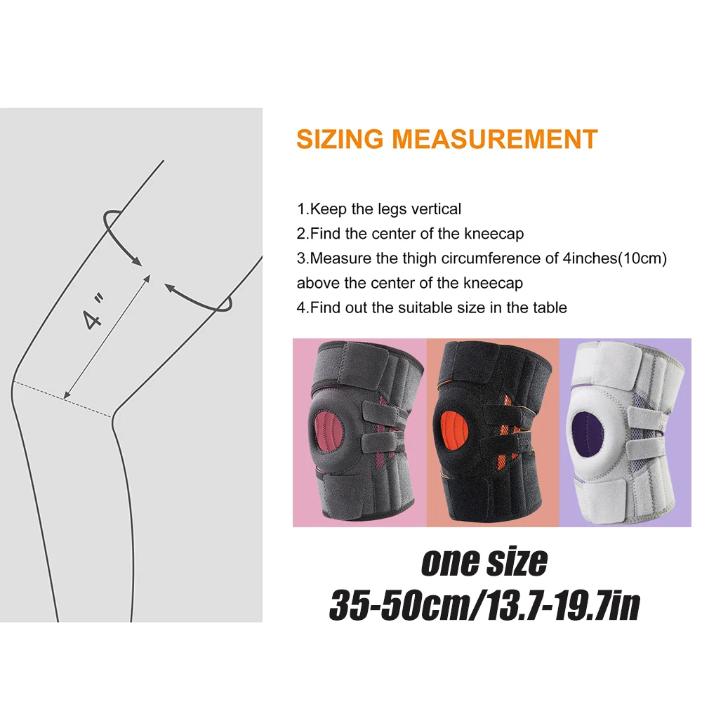 1PCS Knee Brace with Side Stabilizers & Patella Gel Pads for Maximum Knee Pain Support and fast recovery for men women
