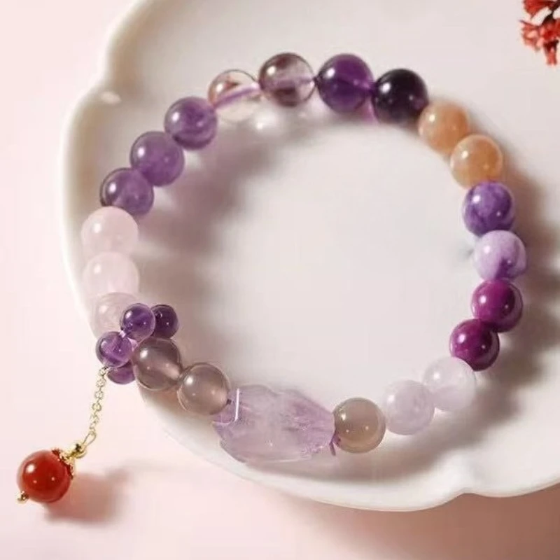 

Jiuzi Lihuo Natural Crystal Bracelet Women's Duobao Crystal Bracelet New Chinese Style