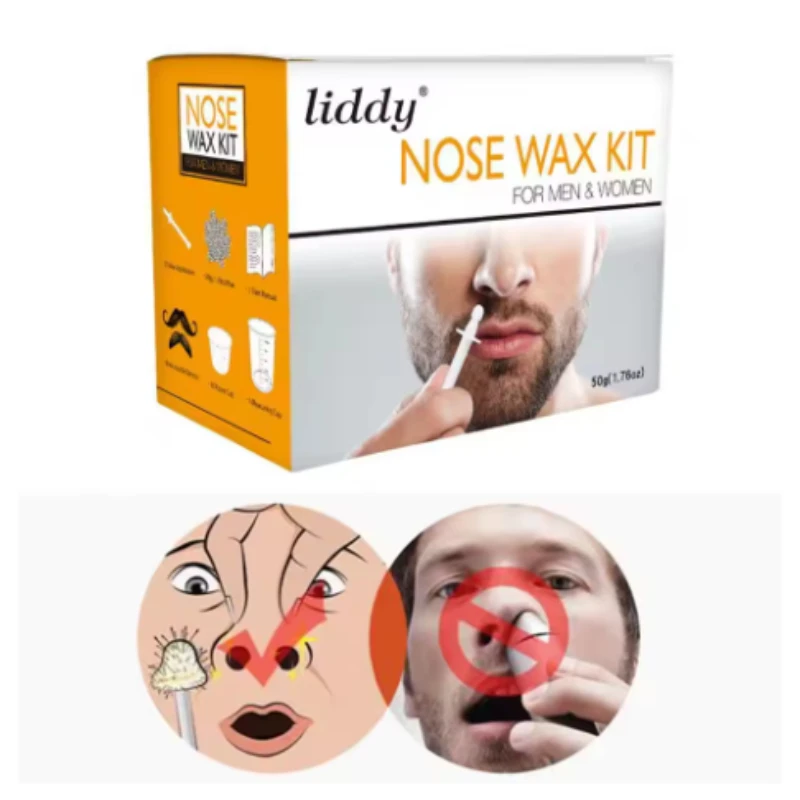 مجموعة وعاء غمر الشمع لإزالة شعر الأنف والأذن بدون ألم، مناسبة لإزالة شعر الذكور والإناث وتنظيف أنف الفاصوليا