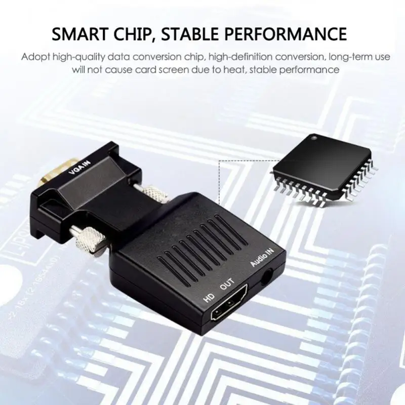 Full HD 1080P HDMI-compatible to VGA Adapter Converter VGA to HDMI Adapter For PC Laptop to HDTV Projector Video Audio Converter