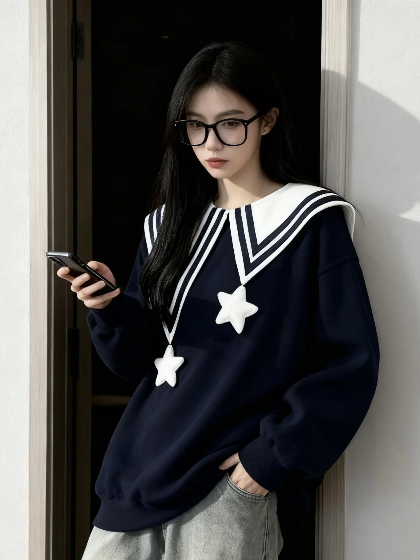 

plus Size Fashionable Loose Sweatshirt Sweet College Style Versatile Casual Top for plus Size Women Comfortable Breathable