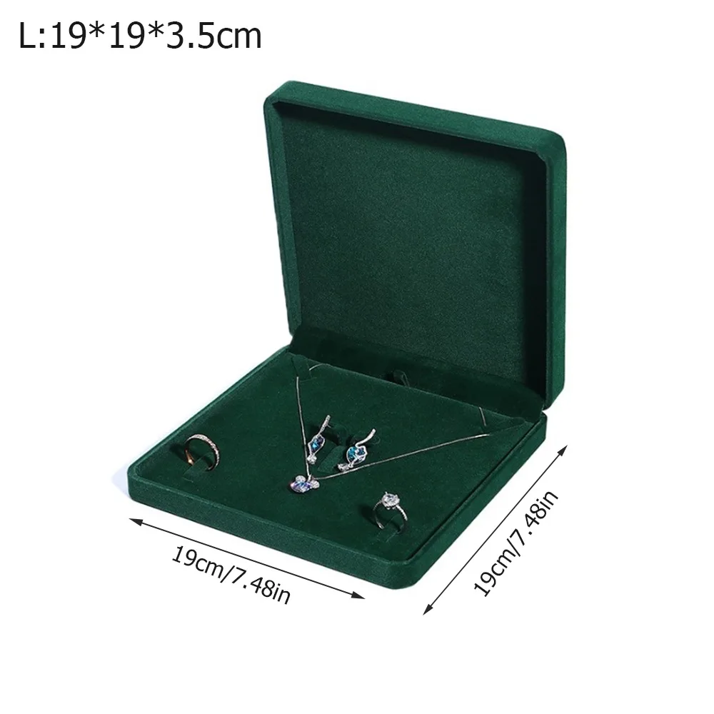 

Luxury Velvet Jewelry Display Case Solid Color Portable Jewelry Packaging Box Jewelry Storage Organizer Ring Earring Necklace