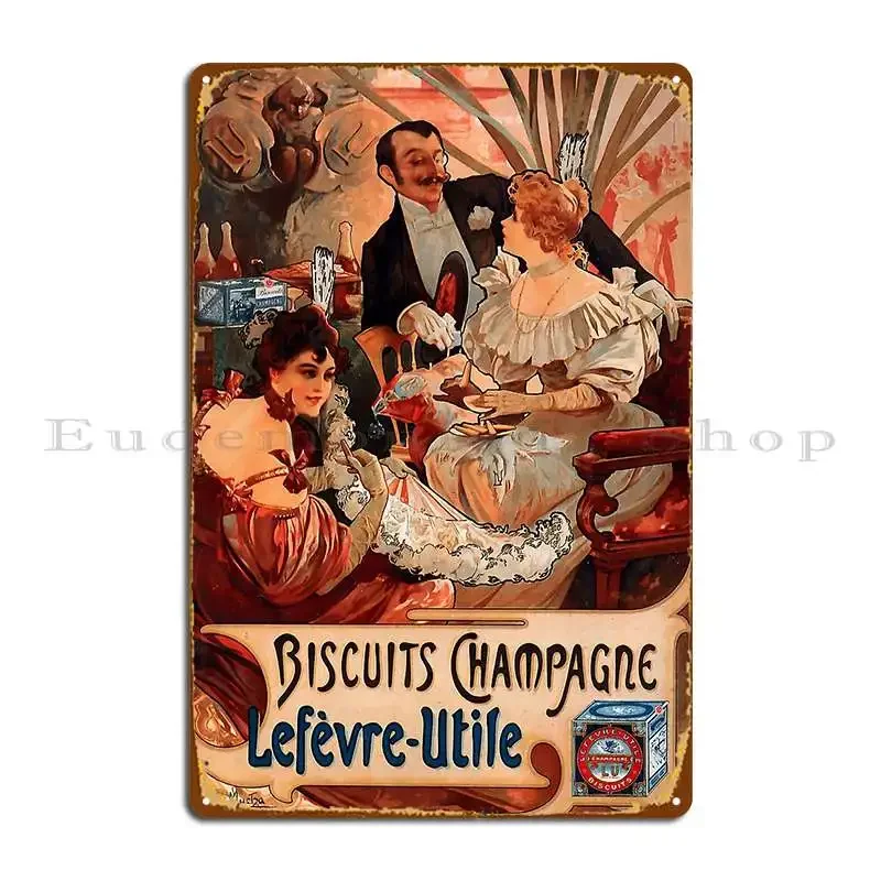 Biscuits Lefevre Utile 2 Metal Sign Classic Personalized Design Pub Designing Tin Sign Poster