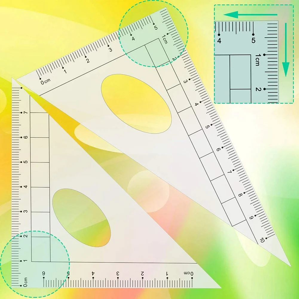 Geometria Compass Set para Estudantes, Matemática Escolar, Transferidor Set, Réguas, Engenharia, Mala, Azul, 10Pcs