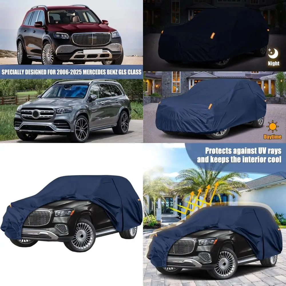 

Универсальный водонепроницаемый чехол для автомобиля повышенной прочности для GL/GLS Class 450 (2006-2026), 10-слойная всепогодная защита с дверцей на молнии и