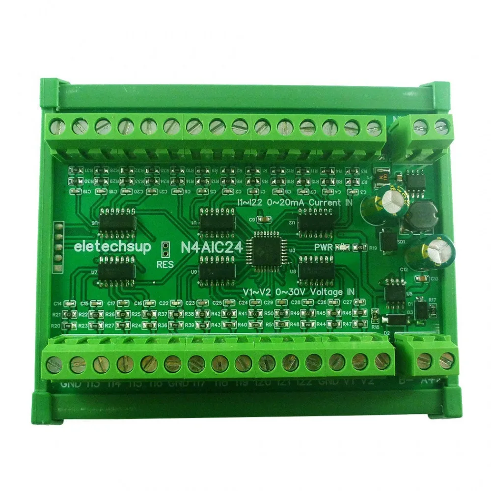 22-Channel RS485 Current Analog Input Collector Module DC7-25V MODBUS RTU Board 0-20MA/4-20MA Current Acquisition Module