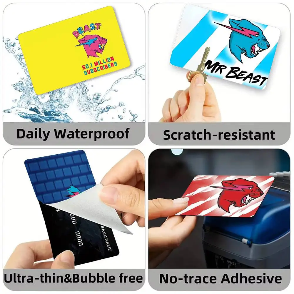 Game Blogger Mr-Beasts Credit Card HD Stickers Small Chip Waterproof Sticker Game Card Decal Gift