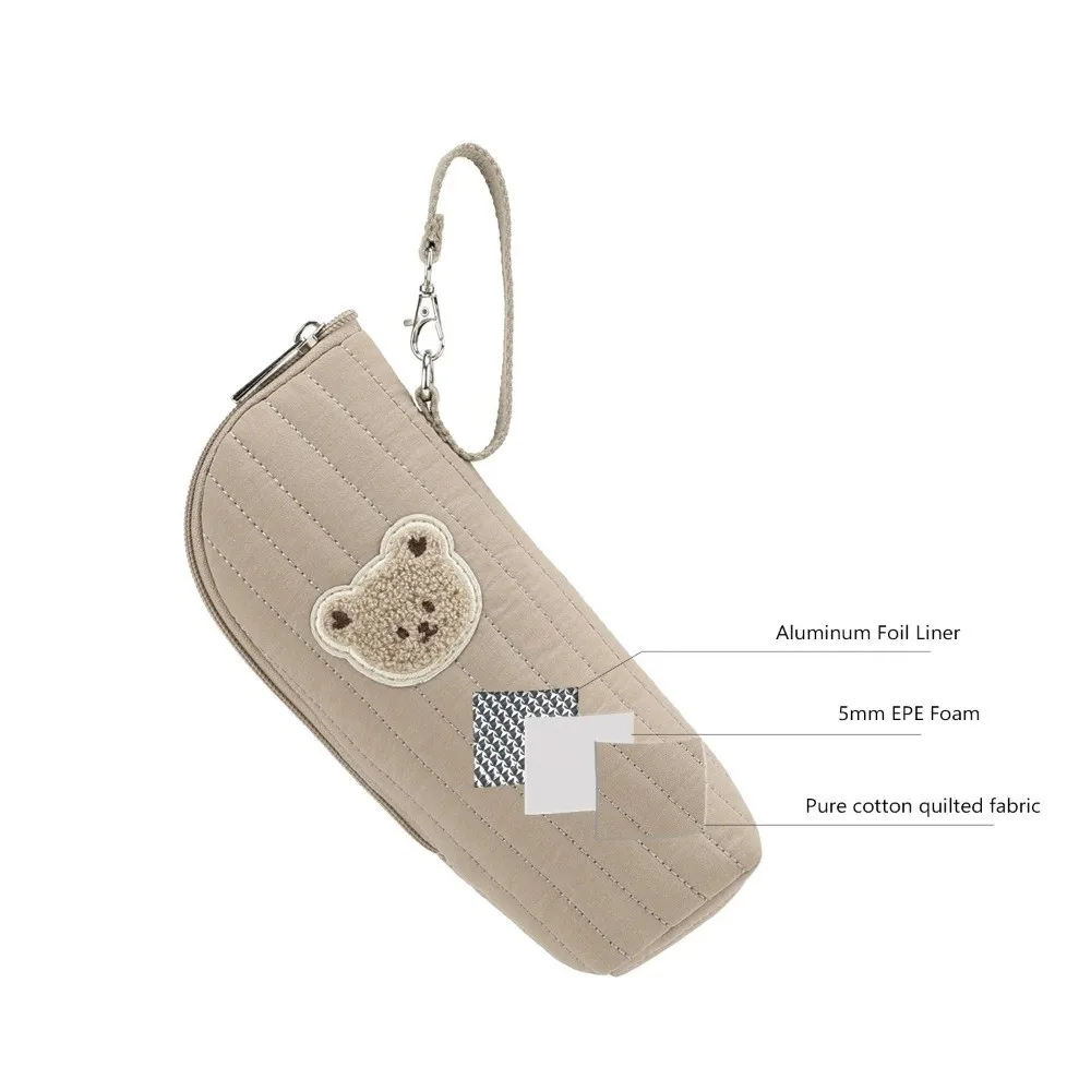 حقيبة زجاجات حرارية بتصميم محمول على شكل دب مع مقبض من رقائق الألومنيوم العازلة لحليب الأم حقيبة تبريد من رقائق الألومنيوم الدب اللطيف #2