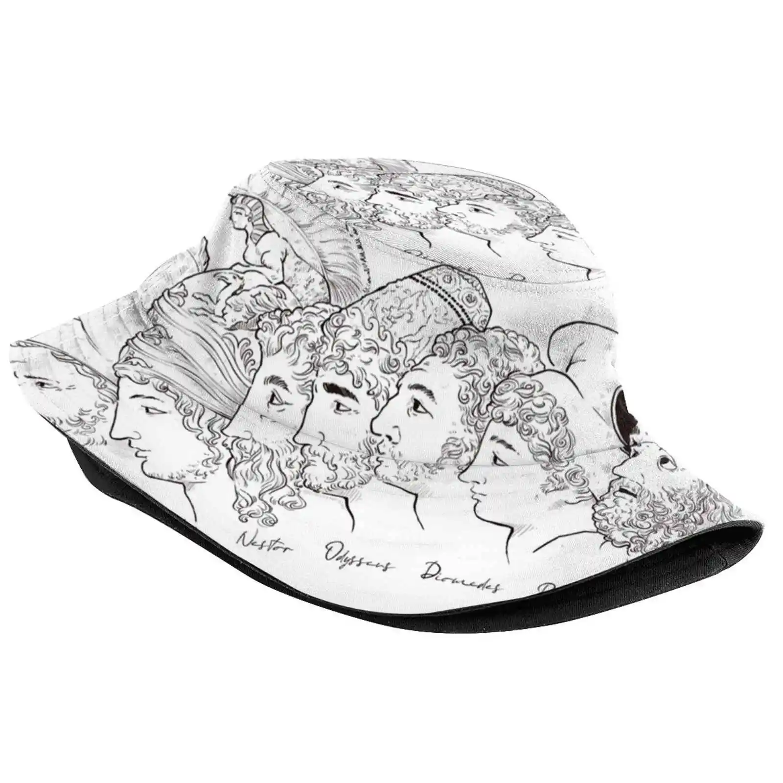 The Homeric Heroes (...And Paris) Sun Cap Fisherman Hat Bucket Hats Homer Latin Ancient Ancient Greece Classics Ancient World