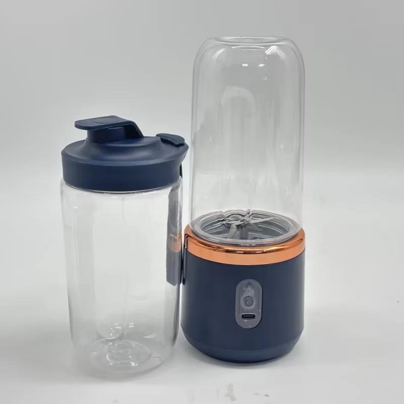 400ML 휴대용 전기 과즙기 2컵 가정용 미니 다기능 무선 블렌더 USB 충전식 소형 주스컵 믹서기 썸네일 6