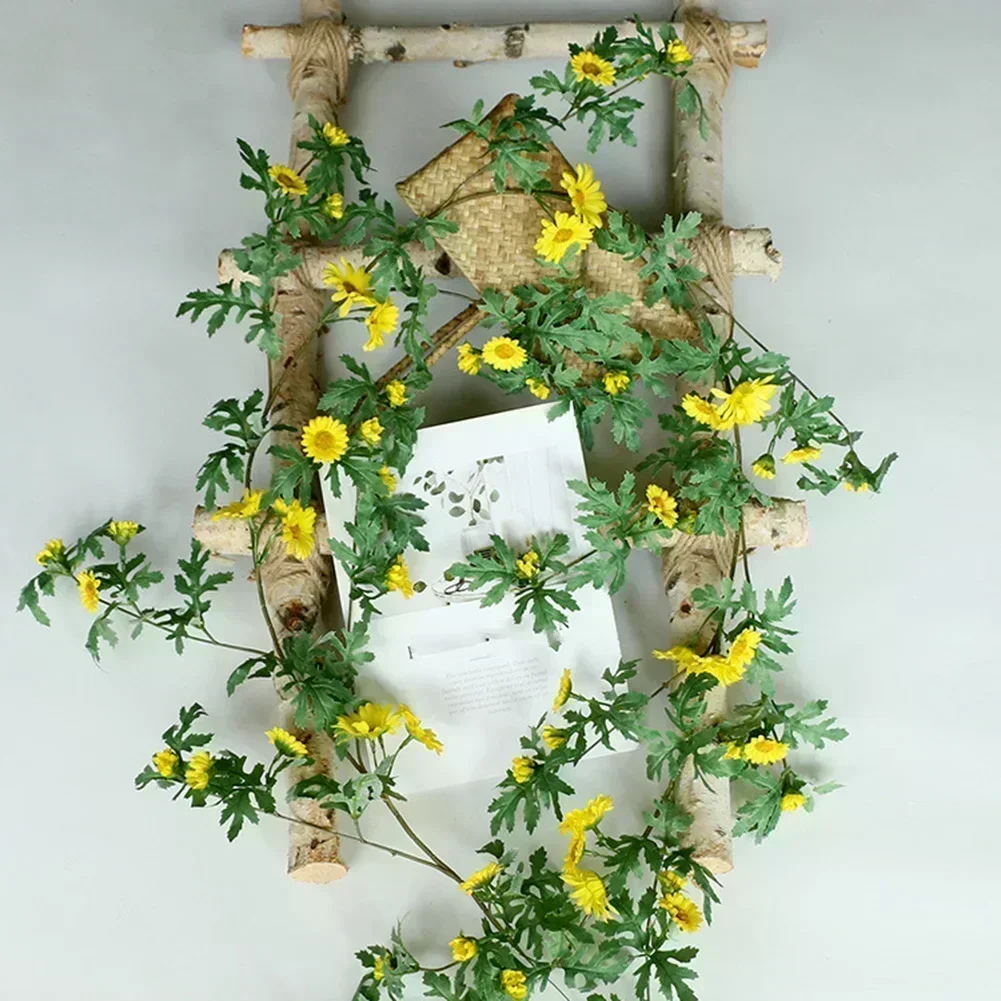 Realistic Daisy and Sunflower Vine Garland 175cm Artificial Simulation Flower Garland for Home and Garden Decoration