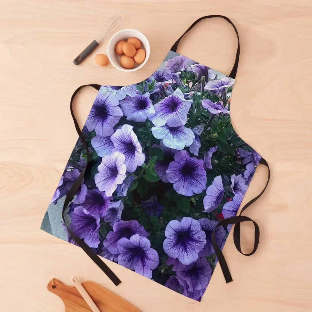 

Violet Petunias Apron work ladies Restaurant Kitchen Equipment cooks clothes For Women Kitchen Apron