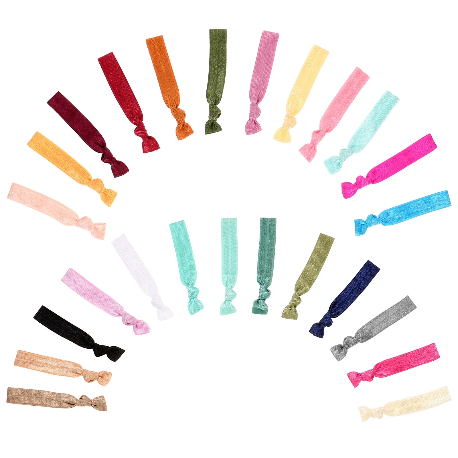 

50Pcs Elastic Hair Ties Knotted Scrunchies for Women Girls Gentle on Thick Thin Hair No Damage Ponytail Holders Daily Party