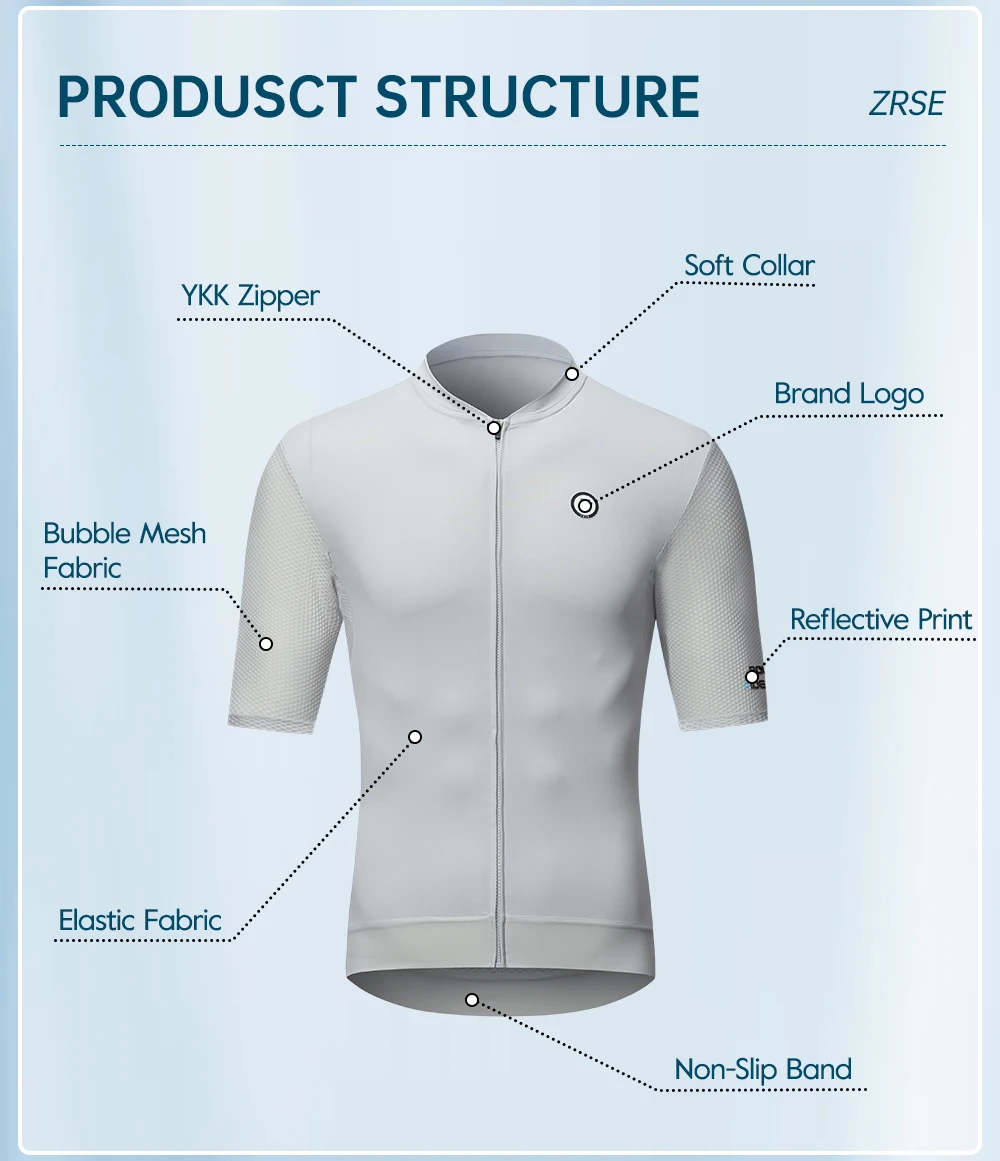 ZRSE Männer Radfahren Jersey Frauen Fahrrad Kleidung MTB Mountain Road Bike Kleidung Tragen Kurzarm Maillot Shirt UPF 50+ Sommer – Detail 7