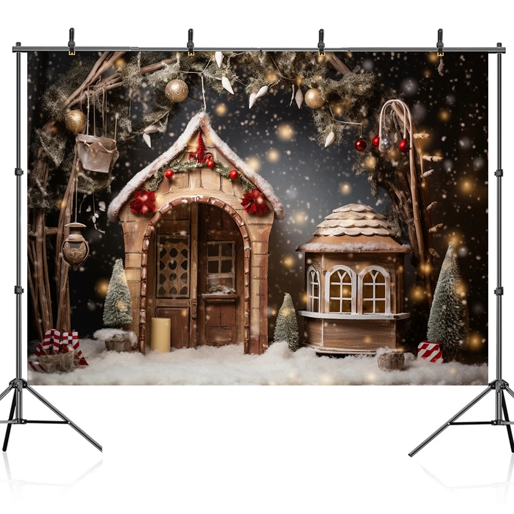 Bonvvie Christmas Background Window Snowman Gift Baby Portrait Photocall Family Party Decor Photography Backdrop Photo Studio