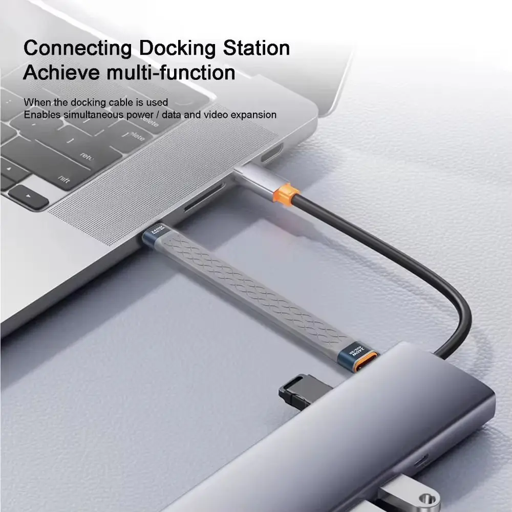 Professional 8K 60HZ Flexible USB4.0 Cable 40Gbps Fast Charging Data Cable PD 240W Flat Extension Line Mobile Phone