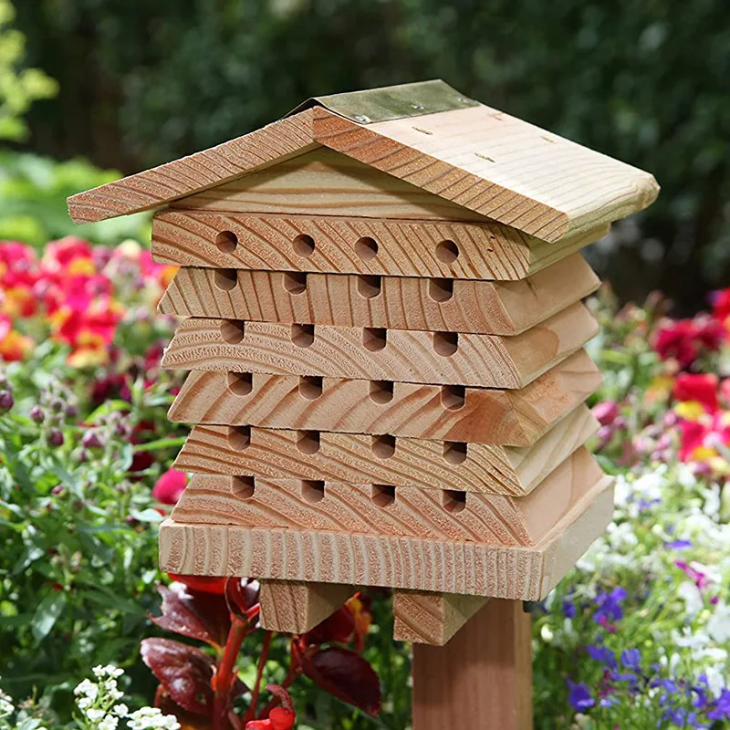 Wooden Insect House Mason Bee Hive Management System Small Hanging equipment