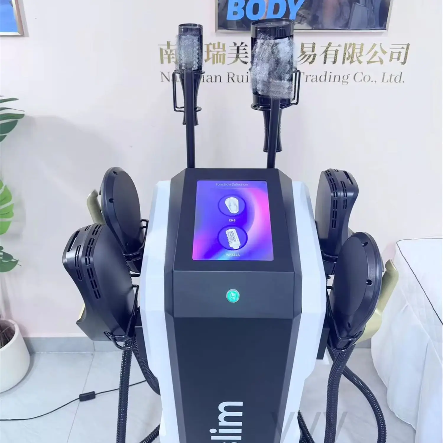 Myoslim RF Vacuum Inner Ball Roller 360 Degree Rolling Cellulite Massage Weights Loss Machine Muscle Body Slimming Fat Removal