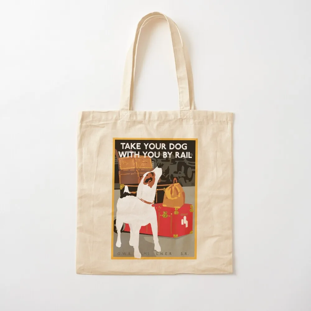 

Jack Russel Terrier Travel Dog and Train Poster Tote Bag