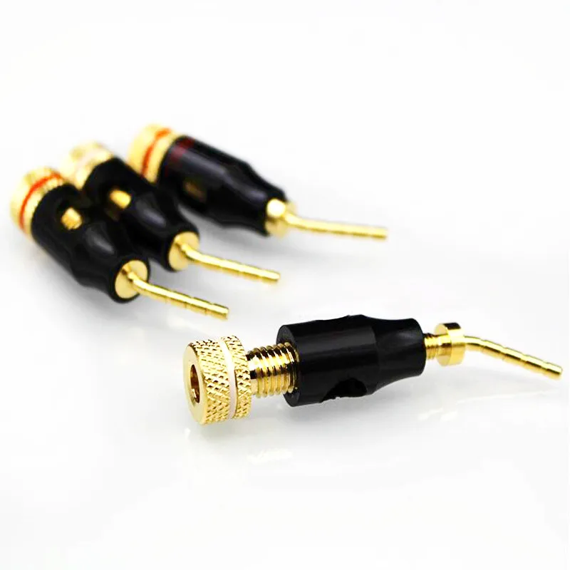 hifi Pure Copper Gold Plated Pin Plug To Banana / Y Plug Hifi Audio Cable Adapter Accessories