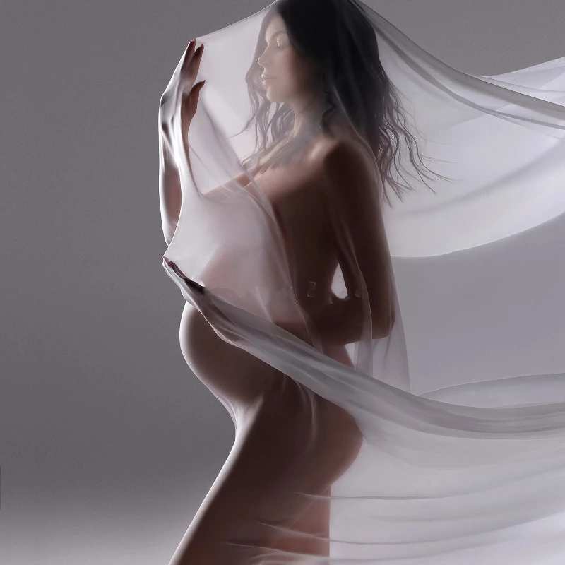Elegant Pregnancy Tulle Simple Modeling Fabric Maternity Photography Prop Studio Accessory Sheer Chiffon Fabric for Simple yet