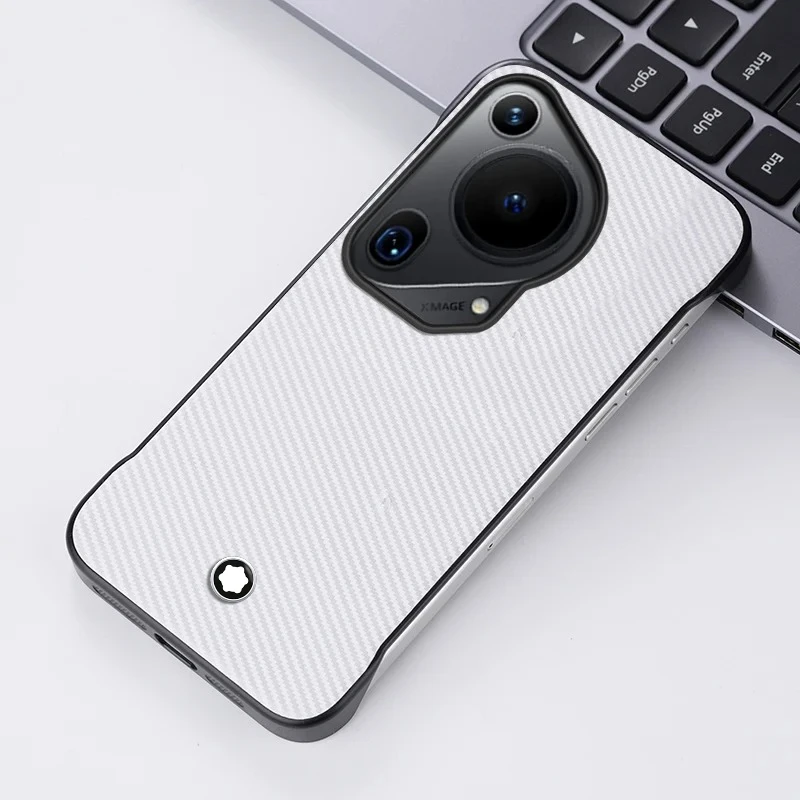 Высококачественный чехол для телефона Busine Sle Frameless с текстурой углеродного волокна для Huawei Pura 80 70 P60 P50 P40 Pro Hard Protect Cover Mblan