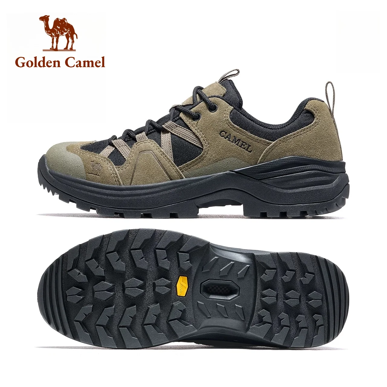 Golden Camel Non-slip Men's Hiking Shoe Outdoor Sports Camping Hunting Walking Shoes Suede Genuine Leather Breathable Sneakers