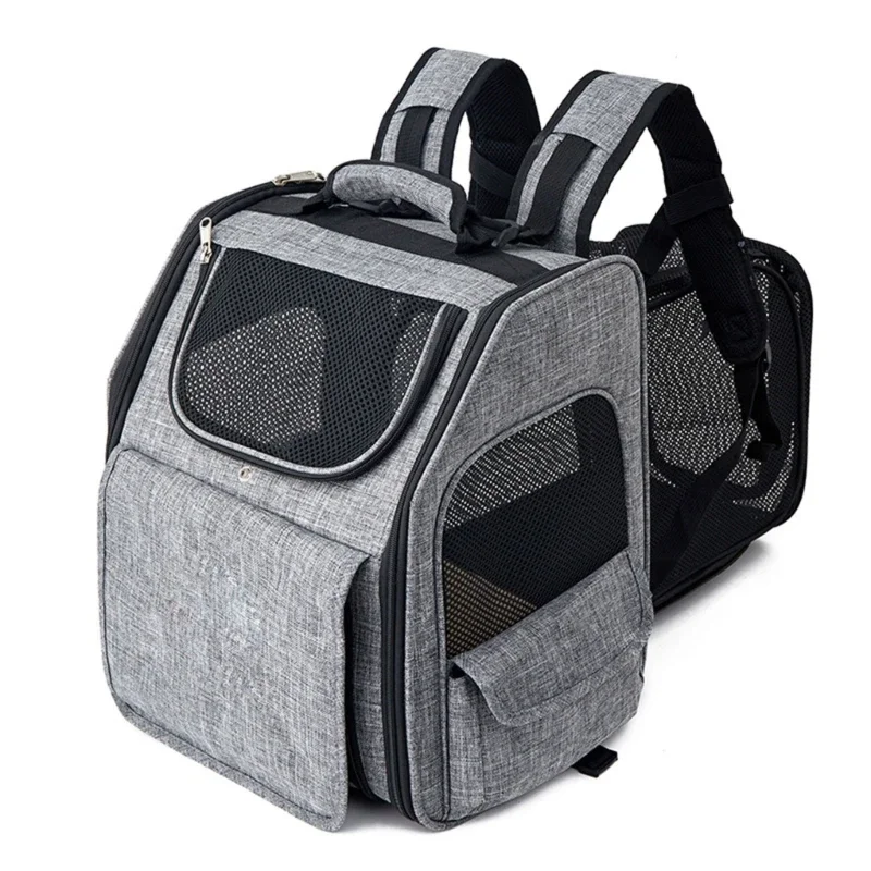 

Pet Backpack Convenient Breathable Large Capacity Bag Cats Carriers Bag Trip Dogs Backpack with Extendible Meshes Parts