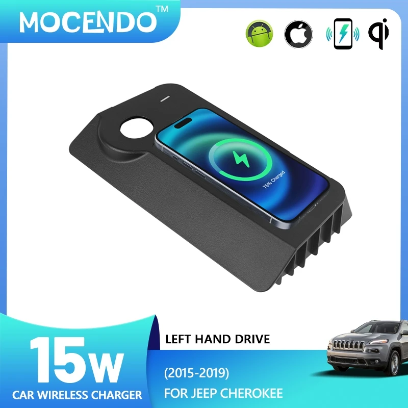 

Car Fast wireless charger for Jeep Cherokee 2015-2019 phone holder adapter mobile mount charging pad