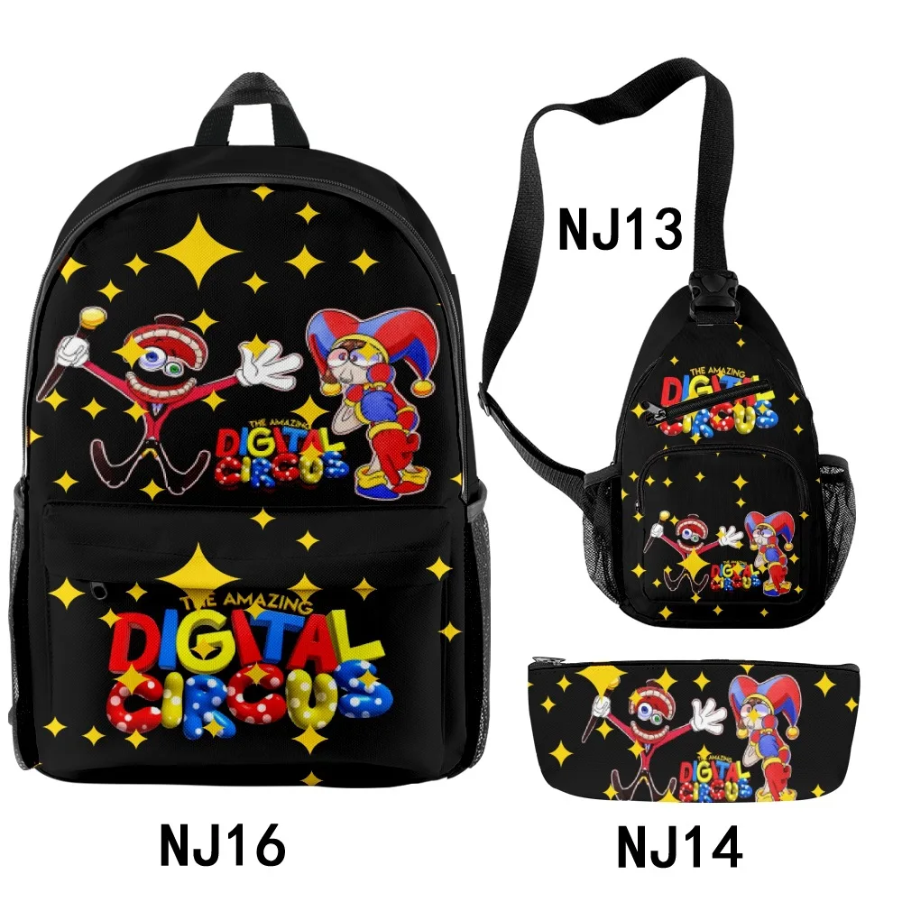 

Hip Hop Popular Cool The Amazing Digital Circus 3D Print 3pcs/Set pupil School Bags Travel Laptop Backpack Chest Bag Pencil Case