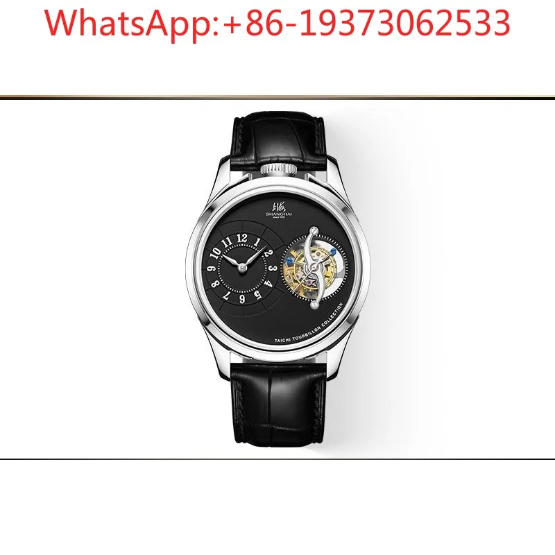 Montre personnalisée Taiji Tourbillon, série Metropolis, montre de poche, couronne en forme de S, bracelet en crocodile, nouvelle montre