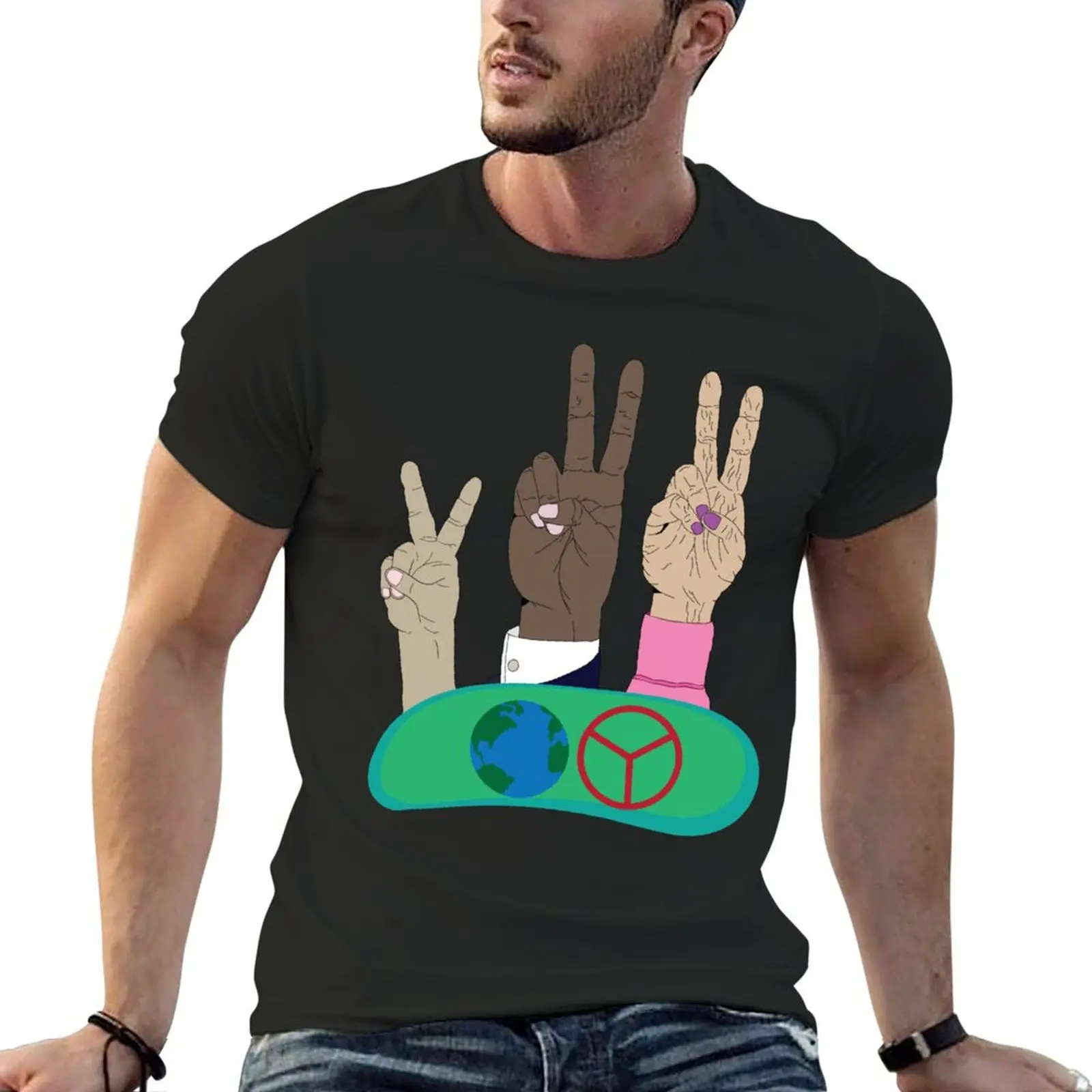 

World Peace T-shirt sports fans blanks boys animal print tees Men's t shirts