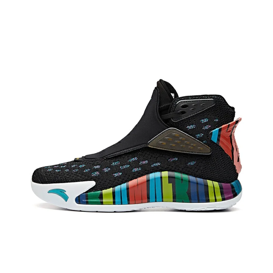 Anta KT5 Thompson Rainbow Black History Month Chaussures de basketball montantes en cuir synthétique pour homme Noir