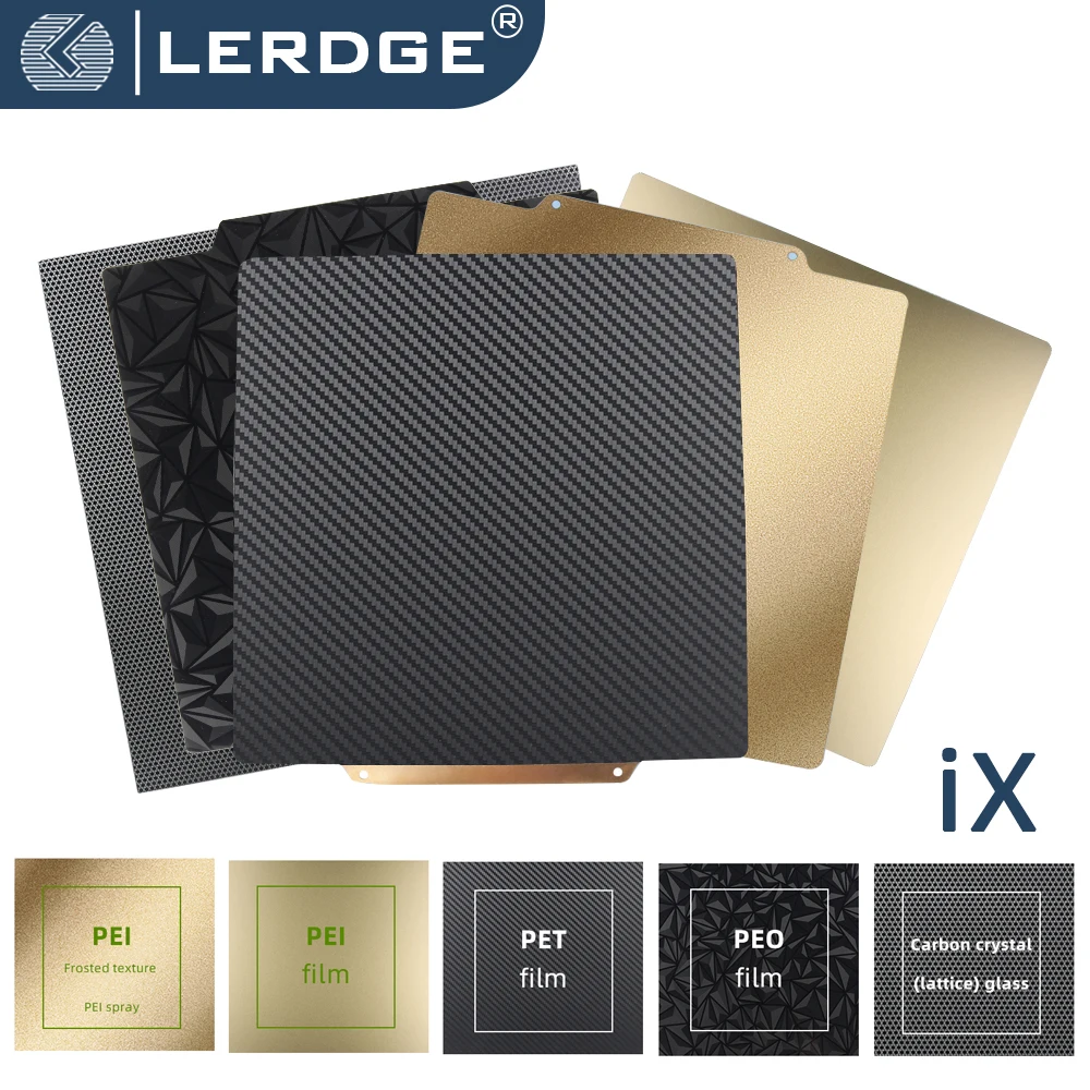 

Lerdge iX 180*180mm Texture/Smooth PEI PET PEO Spring Steel Sheet Double side Build Plate Heated Bed 3D Printer Parts