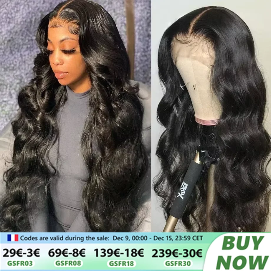 28 30 Inch Body Wave 13x6 Lace Frontal Wig 180 Density Human Hair  Wig Pre Plucked Remy Body Wave 13x4 Front Wig For Women