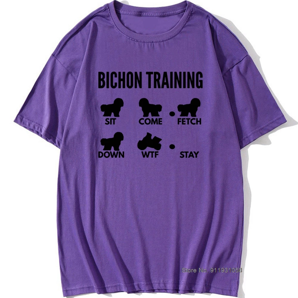 Training Bichon Frise Tricks Birthday Funny Unisex Graphic Vintage Cool Cotton Short Sleeve T Shirts O-Neck Harajuku T-shirt