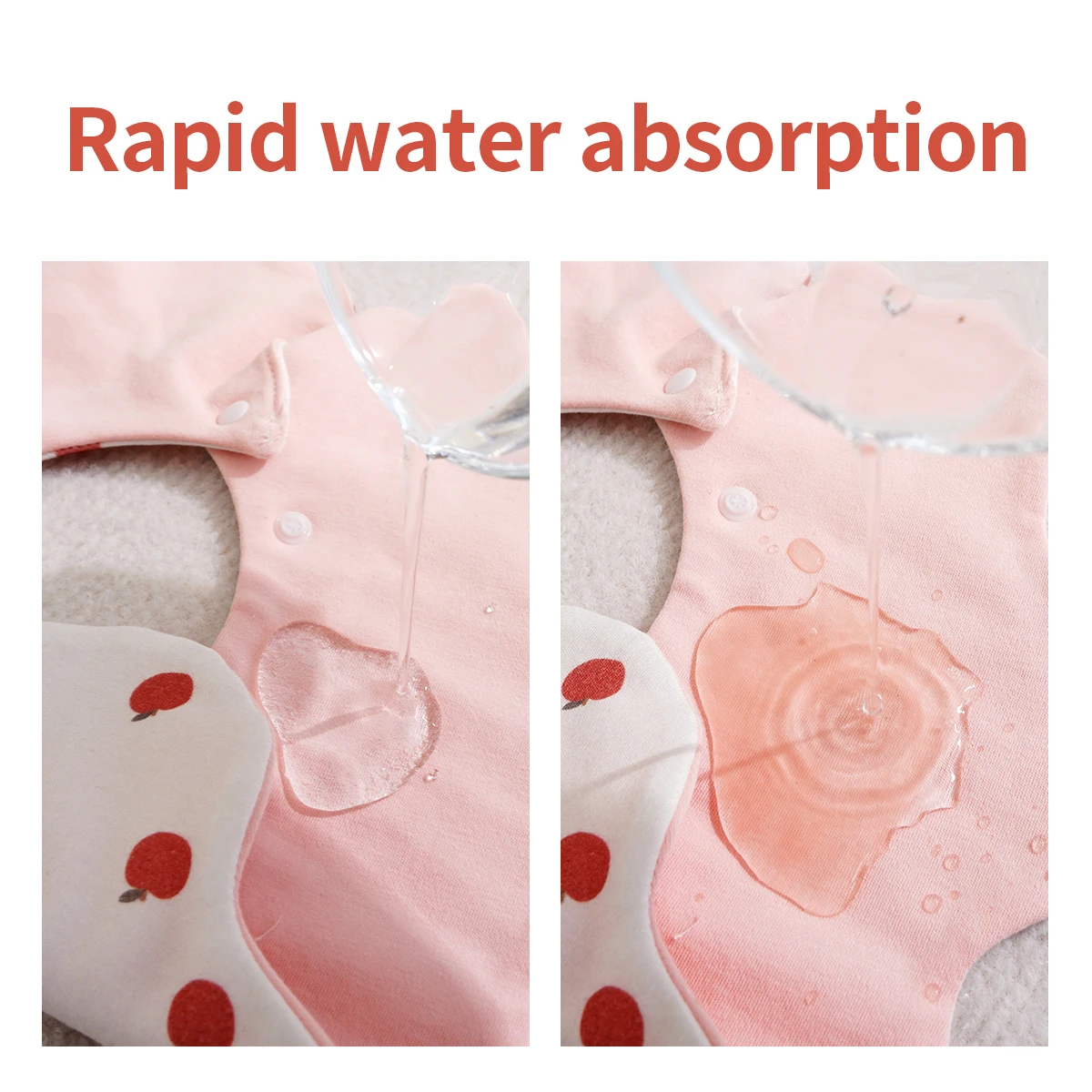 Elinfant 1 Pc Soft Petal-Printed Baby Saliva Towels& Universal Feeding Bibs for Babies&Suitable for Use at Home and When Going image 4