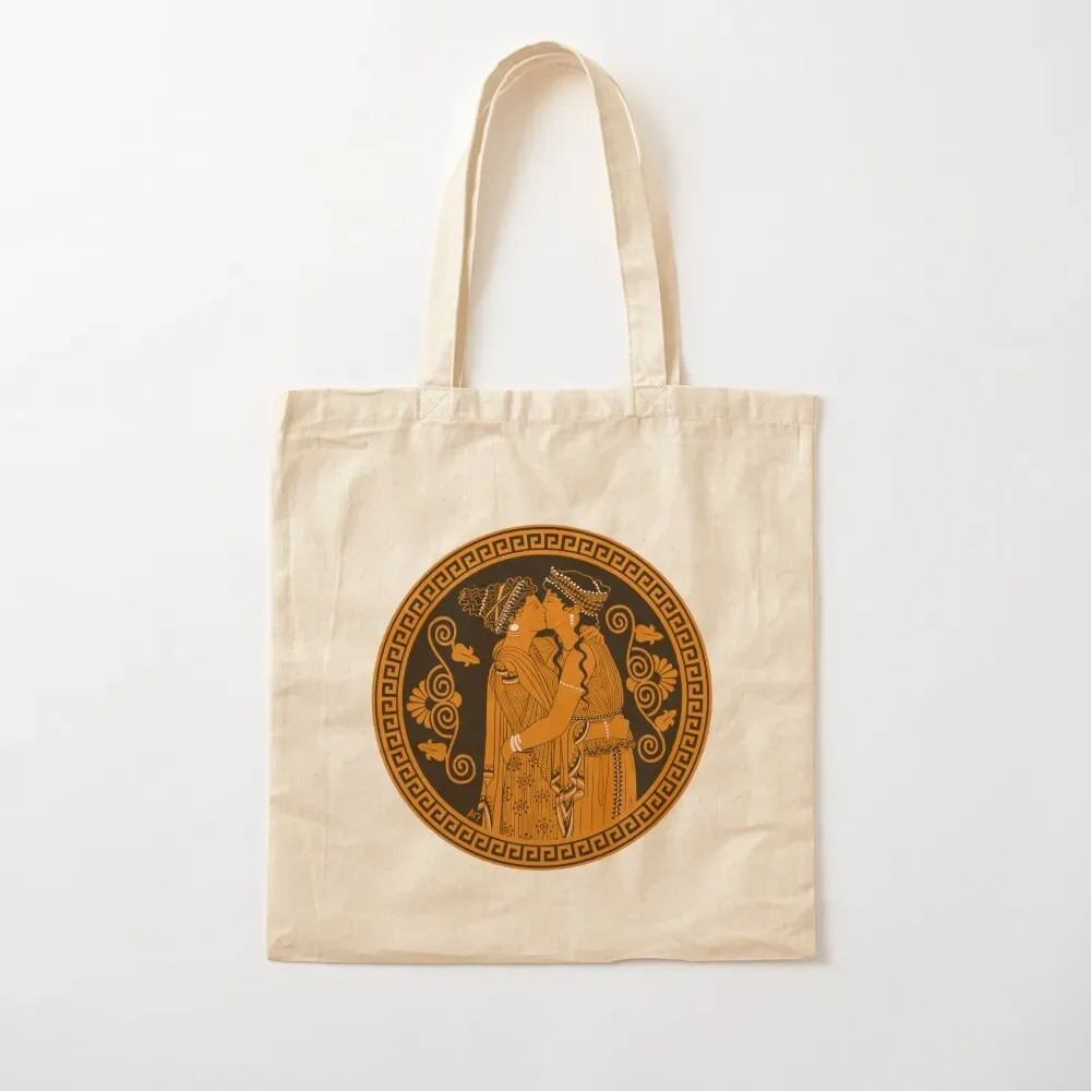 

Ancient Greek Lesbians Kiss Tote Bag Reusable Shopping Bags Women Bag