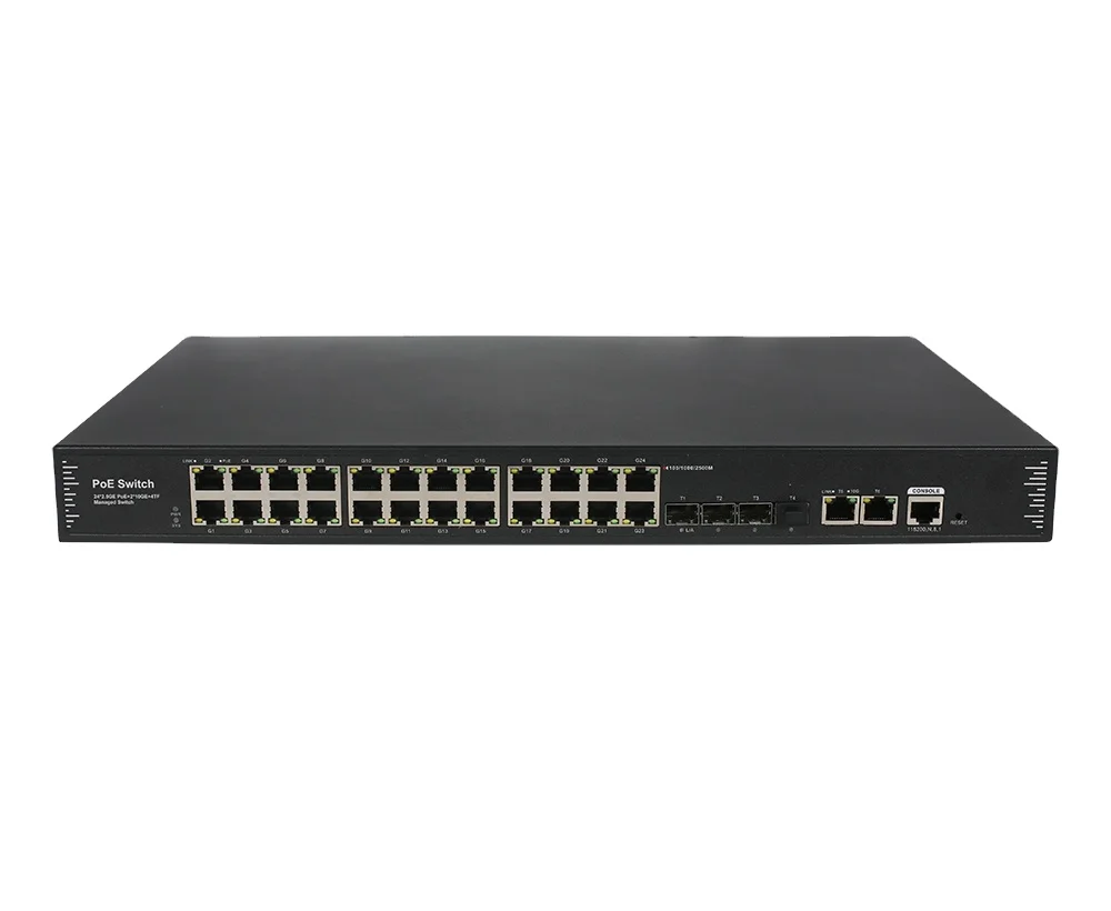 30-port 2.5G Managed PoE Switch 24*10/100/1000/2500M PoE Ports + 2*1/10G RJ45 Ports + 4* Uplink SFP+ Fiber Network Switches