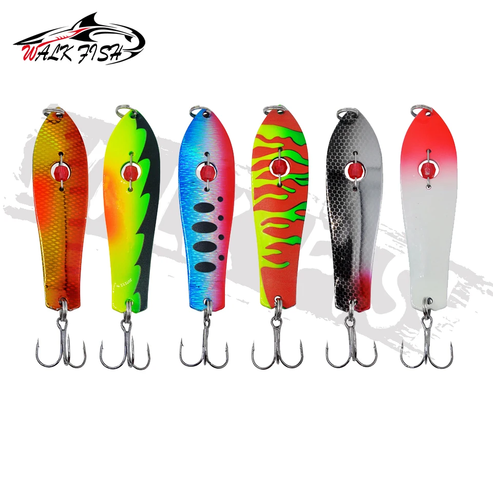 المشي الأسماك 1 قطعة المعادن الصيد إغراء المغازل ملعقة الطعم الثابت التصيد 93 مللي متر 28 جرام النحاس سبينر بايك جثم المياه العذبة الصيد السحر