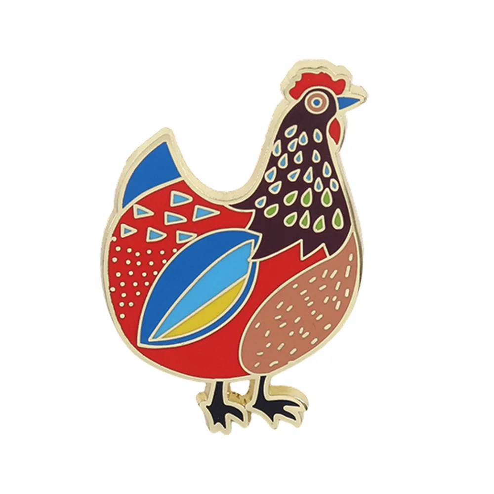 الأزرق ماران الدجاج المينا دبابيس لعبة الشعبية الملونة الدجاجة شارة التلبيب بروش الملابس الديكور المجوهرات #1