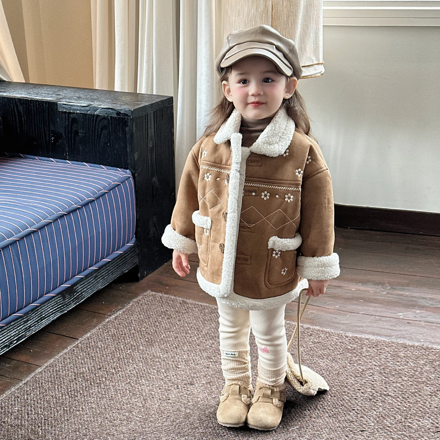 Girls Fur Integrated Autumn and Winter 2025 New Children Thickened Medium Long Style Baby Girl Winter Clothes Plush Warm Jacket