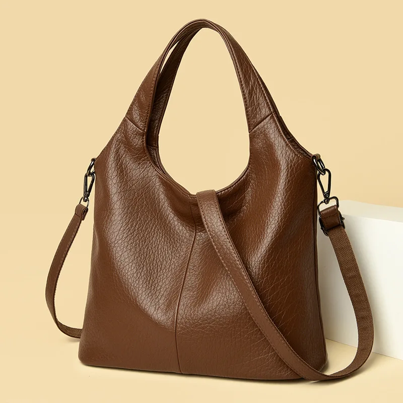 

2026 новая женская сумка, модная сумка через плечо из искусственной кожи, повседневная сумка-тоут большой вместимости для поездок на работу, сумка через плечо под мышками