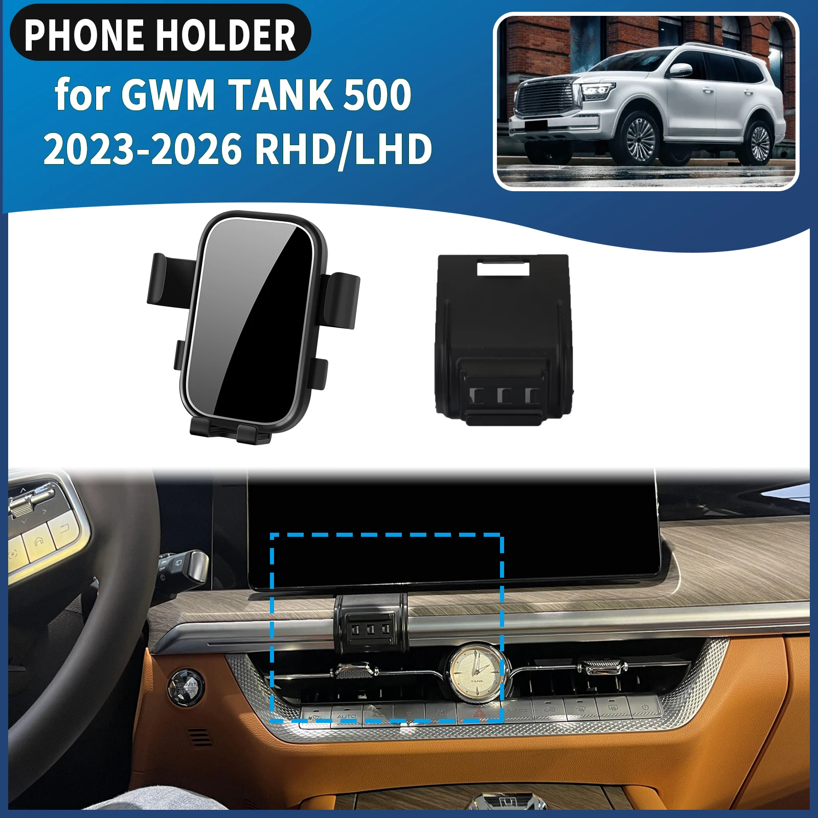 for GWM TANK 500 2023-2025 2026 RHD LHD Car Phone Holder Mount Vehicle-Specific GPS Navigation Easy Installation accessoires