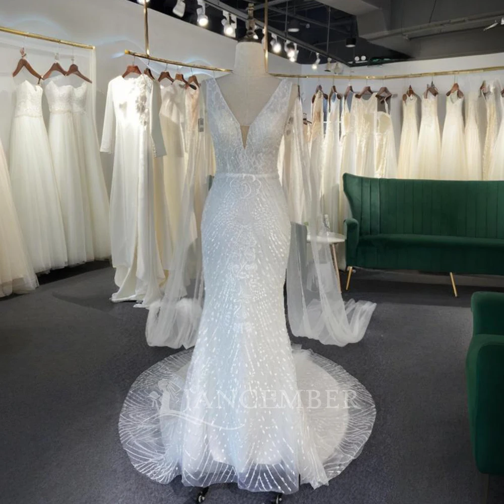 

Lace Wedding Dresses Simple Sleeveless Flowers Sweep Bride Party Tulle Beach Civil Bridal Gowns vestido de novias 2024 LSSG019