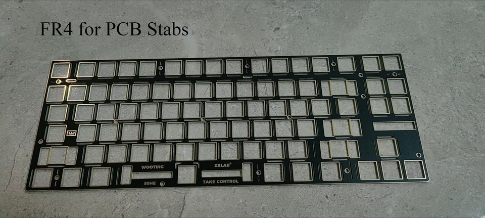 Wooting 80HE Keyboard Plate Brass FR4 CF Aluminum