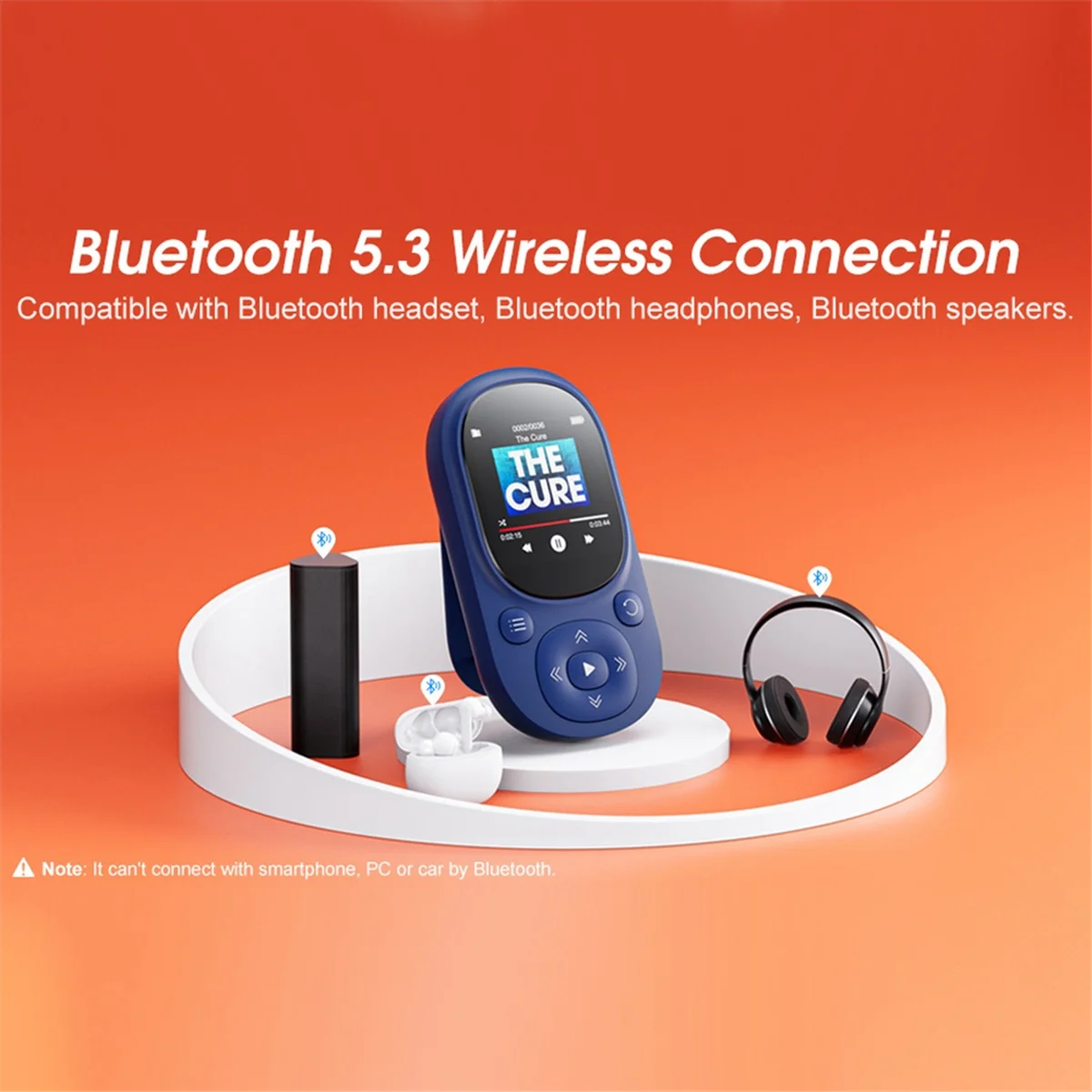 New 32GB Clip MP3 Player Portable Music Player Bluetooth Mp3 Mp4 Player with FM Radio Recording Pedometer for Kids-Blue